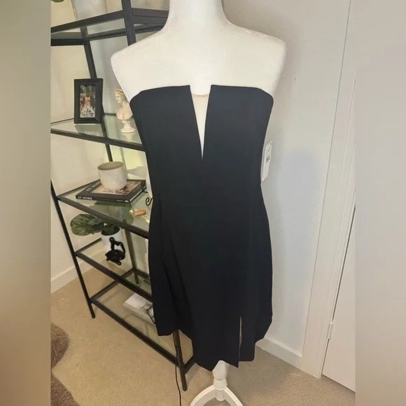 NWT LIV FOSTER ASYMMETRIC HEM SHORT COCKTAIL AND PARTY DRESS BLACK SIZE 12 - Picture 7 of 12